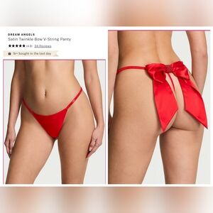 Victoria's secret DREAM ANGELS Satin Twinkle shine Bow V-String Panty